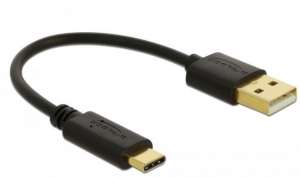 Delock Kabel Delock USB-C - USB-A 2.0 0,15m czarny