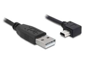Delock Kabel Delock mini USB kątowy prawo - USB M/M 2.0 1m czarny Canon