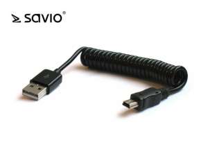 Elmak SAVIO CL-12 Kabel USB AM - mini USB Spirala BM