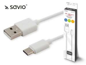 Elmak Kabel USB - USB typ C 2.1A, 1m SAVIO CL-125