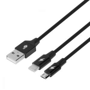 TB Kabel USB 2w1 czarny