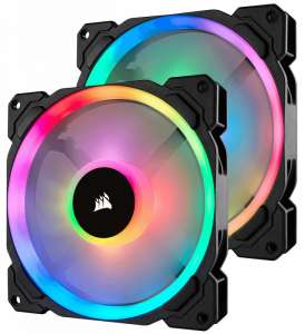 Corsair Fan LL140 RGB LED PWM 2 Fun Pack                        Dual Light Loop RGB LED PWN Fan - 2 Fan Pack with Lighting Node PRO