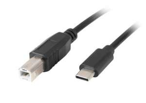 LANBERG Kabel USB-C(M)->USB-B(M) 2.0 3m ferryt czarny