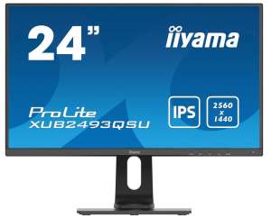 IIYAMA Monitor 23.8 cala XUB2493QSU-B1 IPS,QHD,HDMI,DP,USB3.0,2x2W,PIVOT 