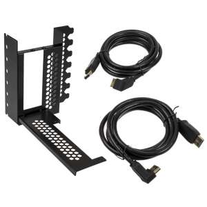 CableMod  Pionowy uchwyt karty graficznej z przewodem pionowym PCIe x16 2x DisplayPort - czarny