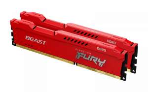 Kingston Fury Beast Pamięć DDR3  8GB (2*4GB)/1600 CL10 czerwona
