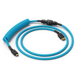Glorious PC Gaming Race Coiled Cable Electric Blue USB-C na USB-A kabel spiralny - 1.37m błękitny