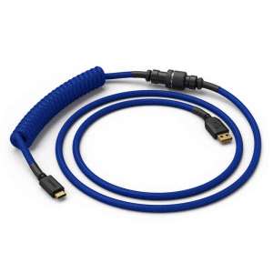 Glorious PC Gaming Race Coiled Cable Cobalt USB-C na USB-A kabel spiralny- 1.37m blue