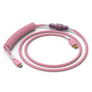 Glorious PC Gaming Race Coiled Cable Prism Pink USB-C na USB-A kabel spiralny - 1.37m pink