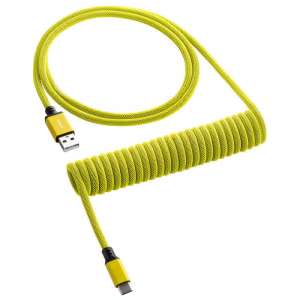 CableMod Classic Coiled Keyboard Cable USB-C na USB Typ A Dominator Yellow - 150cm