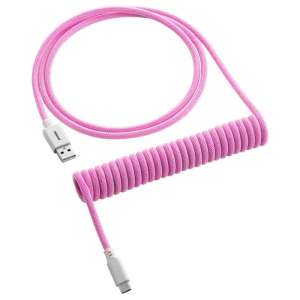 CableMod Classic Coiled Keyboard Cable USB-C na USB Typ A Strawberry Cream - 150cm