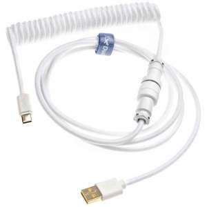 Ducky Premicord Pure White Spiralkabel, USB Typ C na Typ A - 1.8m