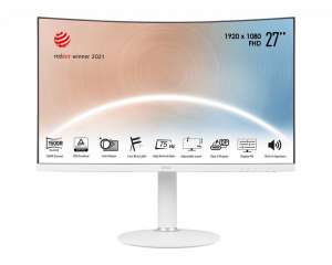 MSI Monitor 27 cali Modern MD271CPW CURVE/LED/FHD/NonTouch/75Hz/biały