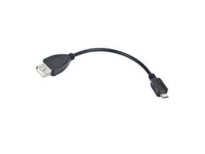 Kabel USB 2.0 Lanberg micro USB - USB-A M/F 2.0 0,15m OTG czarny
