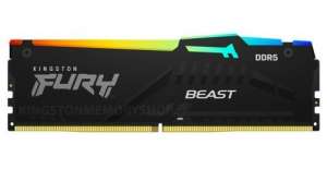 Kingston Pamięć DDR5 Fury Beast Black RGB  16GB(1*16GB)/5200  CL36 
