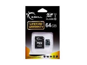 G.SKILL Karta Micro SDXC 64GB LX Class 10 UHS-I + Adapter