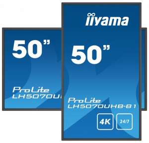 IIYAMA Monitor 50 cali LH5070UHB-B1 4K, 24/7, Android, 700cd, VA, pion, Slim ine 