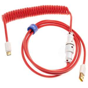 Ducky Premicord Apple Red Przewód spiralny USB typ C na typ A - 1.8m