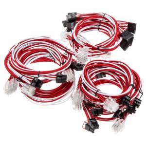 Super Flower Cable Kit - czerwony / biały