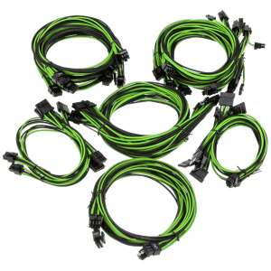 Super Flower  Sleeve Cable Kit Pro - czarno/zielone