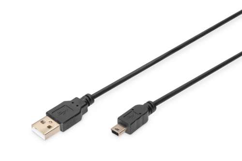 Digitus Kabel połączeniowy USB 2.0 HighSpeed "Canon" Typ USB A/miniUSB B (5pin) M/M czarny 1m-1181268