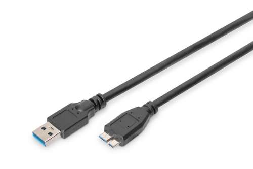 Digitus Kabel połączeniowy USB 3.1 Gen.1 SuperSpeed 5Gbps Typ USB A/microUSB B M/M 1m Czarny-1754626