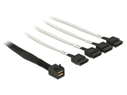 Delock Kabel mini SAS HD SFF-8643 x4 -> 4x SATA 7 pin 1m-239758