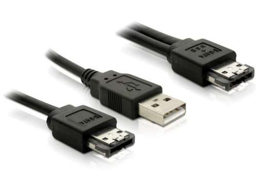 Delock Kabel eSata Power(M)-> eSata(M) + USB 1m-189784