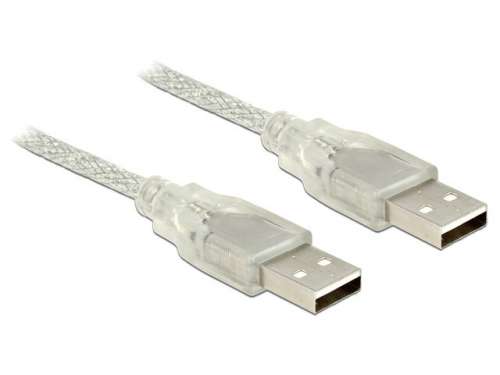 Delock Kabel USB-A -> USB-A M/M 3m 2.0 Przezroczysty-256202