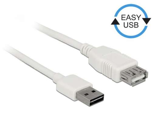 Delock Kabel USB AM-AF 2.0 1m biały Easy USB-265271