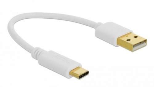 Delock Kabel USB-C - USB-A 2.0 0.15m biały-380951