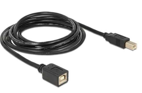 Delock Przedłużacz USB-B M/F 2.0 2m czarny-422806