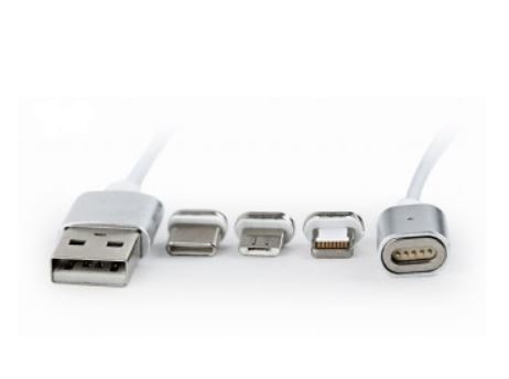 Gembird Kabel USB magnetyczny 3w1/1m/srebrny-264871