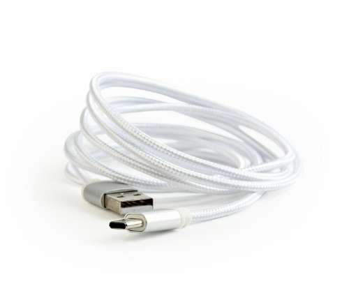 Gembird Kabel USB Typ-C oplot tekstylny/1.8m/srebrny-287230