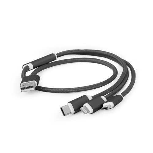Gembird Kabel USB 3w1 do ładowania/1m/czarny-287311
