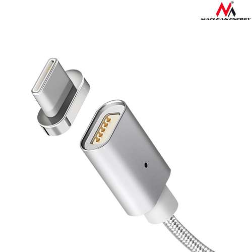 Maclean Kabel USB Type-C magnetyczny srebrny MCE178-266364