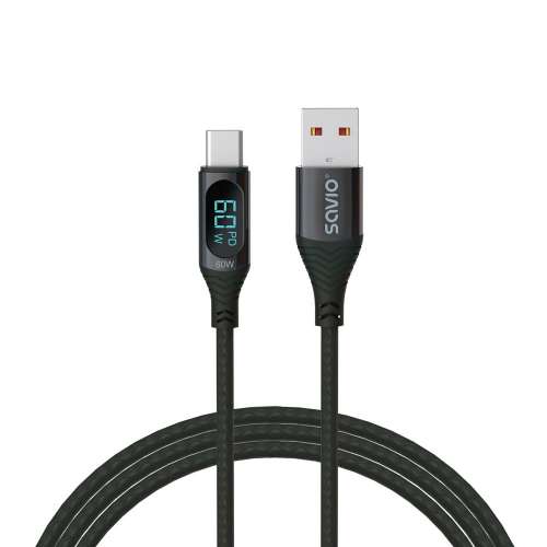 Savio Kabel USB z wyświetlaczem, 60W, 1m, CL-172-2914306