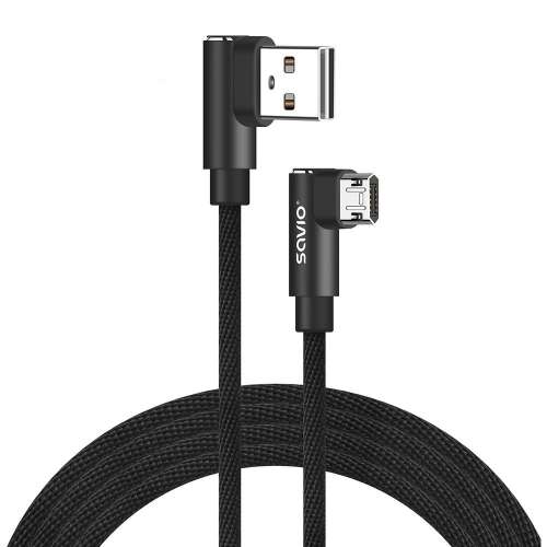 Savio Kabel z dwustronnym złączem USB Micro USB - USB A 1m, CL-161-2500725