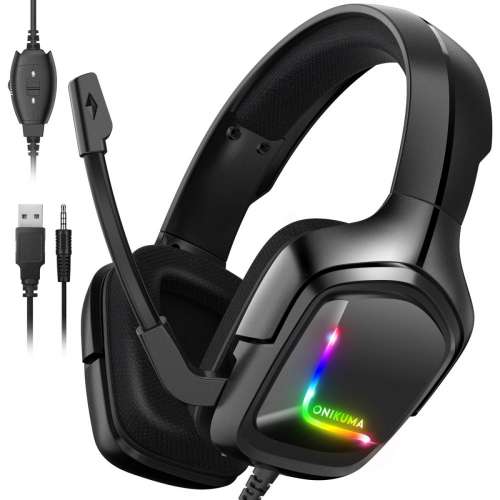 Słuchawki gamingowe K20 RGB czarne (przewodowe)-3475497