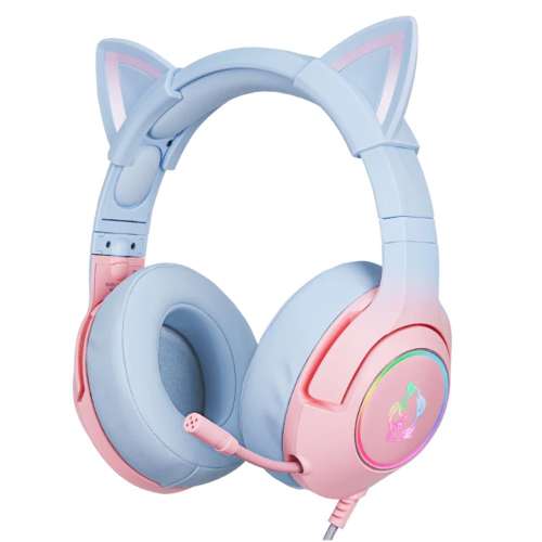 Słuchawki gamingowe Onikuma K9 7.1 RGB Surround kocie uszy USB różowo-niebieskie-3475525