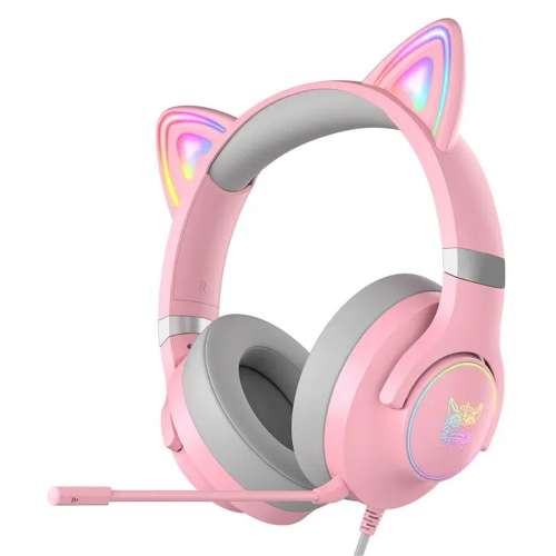 Słuchawki gamingowe X30 kocie uszy Różowe -3743108