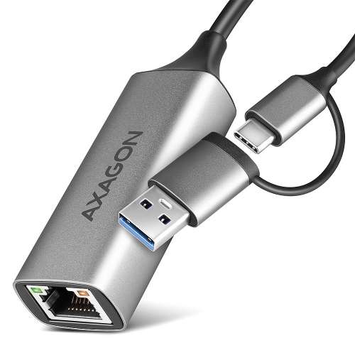 AXAGON ADE-TXCA Karta sieciowa Gigabit Ethernet adapter, USB-C (USB-A redukcja) 3.2 Gen 1, instalacja automatyczna-4208700