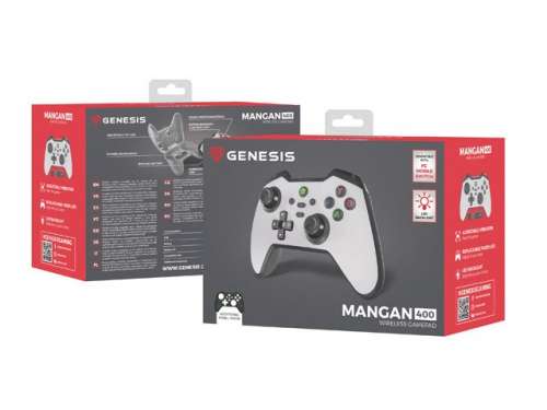 Natec Gamepad Genesis Mangan 400 bezprzewodowy do PC/Switch/Mobile Biały-4368088