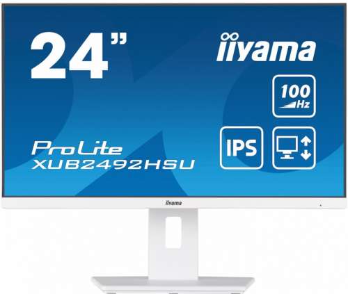 IIYAMA Monitor 23.8 cala XUB2492HSU-W6 IPS,HDMI,DP,100Hz,SLIM,HAS(150mm),4xUSB-4175891
