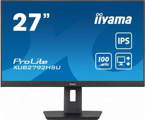 IIYAMA Monitor ProLite XUB2792HSU-B6 27 cali IPS,HDMI,DP,100Hz,SLIM,4xUSB3.2,PIVOT,  HAS(150mm),2x2W-4175964