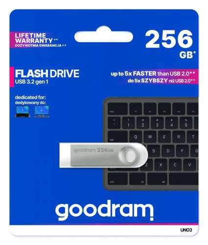 GOODRAM Pendrive UNO3 256GB USB 3.2 Gen1 srebrny-4407080