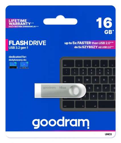 GOODRAM Pendrive UNO3 16GB USB 3.2 Gen1 srebrny-4407083