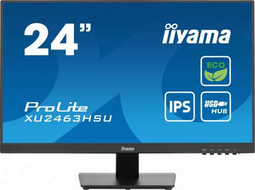 IIYAMA Monitor 24 cale XU2463HSU-B1 IPS,100HZ,ECO,3ms,SLIM,HDMI,DP,2x USB3.2 ,TCO,EPEAT-4406485