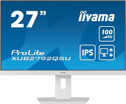 IIYAMA Monitor 27 cali ProLite XUB2792QSU-W6 IPS,QHD,HAS(150mm),100Hz,4xUSB3.2,SLIM-4406551