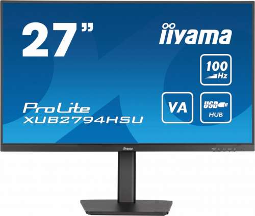 IIYAMA Monitor 27 cali ProLite XUB2794HSU-B6 VA,FHD,100HZ,4000:1,1MS,HDMI,DP,2xUSB,  FreeSync,2x2W,HAS(150mm),PIVOT-4406628